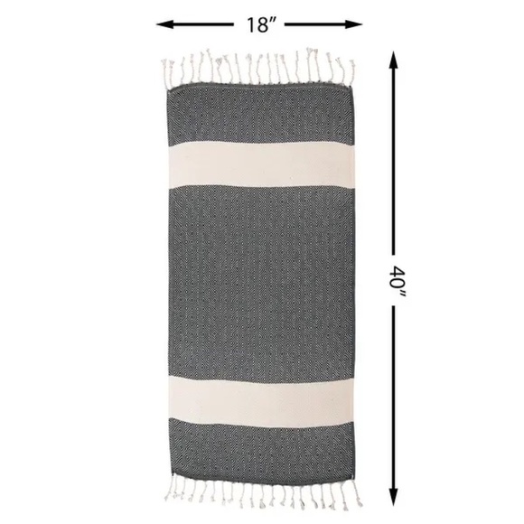 Deerlux 100% Cotton Turkish Hand Towels, Set of 2 18" x 40" Diamond Peshtemal - Picture 3 of 7